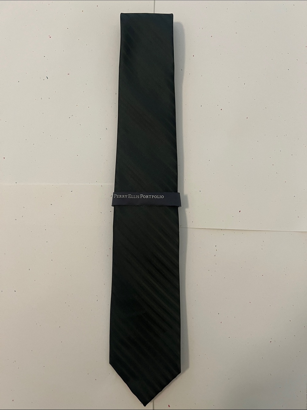 Perry Ellis Green Subtle Diagonal Stripe Tie-NWT